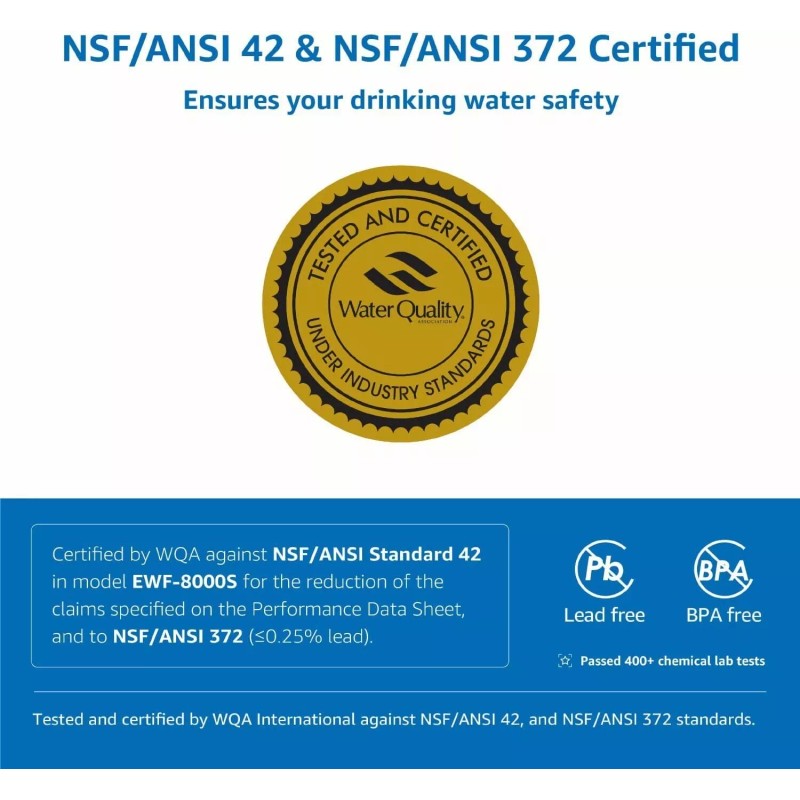 AQUA CREST 3US-PF01 Under Sink Water Filter,NSF 42 Certified (Pack
