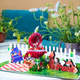 HEARTAGS- Birthday Card For Men, 6x8 in Master Grill Pop Up Birthday Card For Husband, Dad, Him, Son, Boyfriend, Brother, Grandpa, BBQ Happy Birthday Popup Cards From Wife, Daughter With Envelope