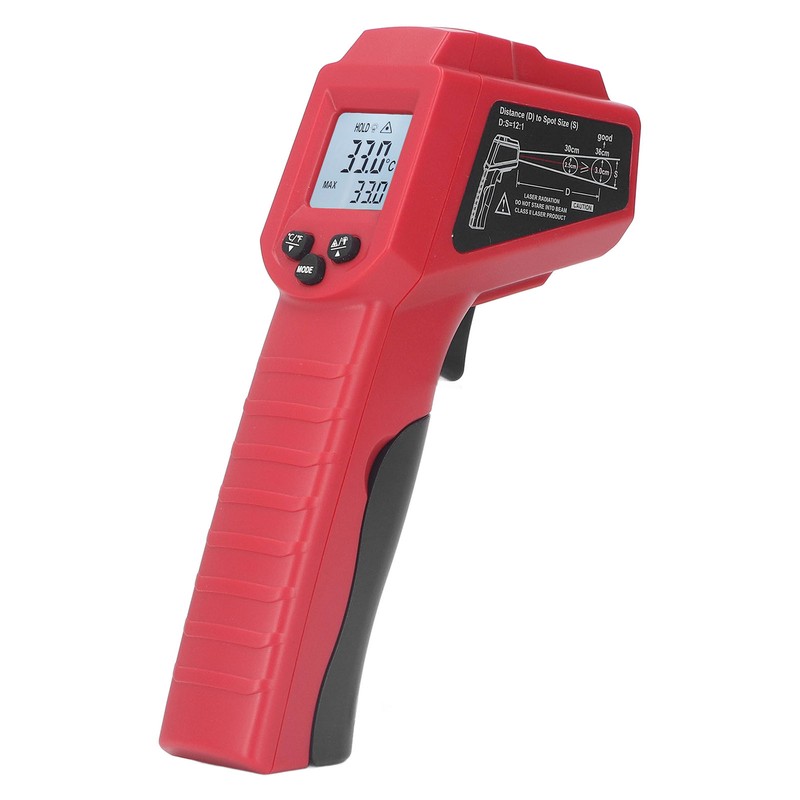 Infrared Thermometer Backlit LCD Light Indicator No Contact Temperature Meter