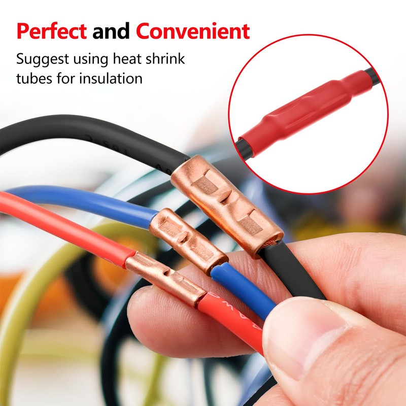 BAALA 520 PCS Non Insulated Butt Connectors Kit Pure Copper,