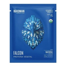 Birdman Falcon Protein Proteína Vegana Orgánica  Con Enzimas y Probióticos  Sin Gluten  Natural  12 Sobres                                            