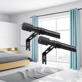 Nicecho 2 sets Curtain Rod w/Star for Window size up to 178" Wide Heavy Duty 1" dia tube