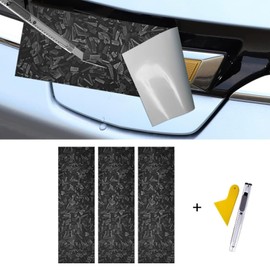 LANZMYAN LANZMYAN Compatible with Bowtie Logo Wrap Stickers Cut-Your-Own Emblem Overlay DIY Decals for Chevy 3PCS Forged Pattern Black