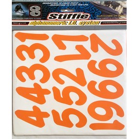 STIFFIE Waveline Burgundy/Black 3 Inch Alpha Numeric Registration Identification Numbers Letters Stickers Decals for Marine Boats & Personal Watercraft Jet Ski Sea-Doo