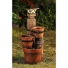 Jeco Three Pots with Solar Pillar Lamp Water Fountain