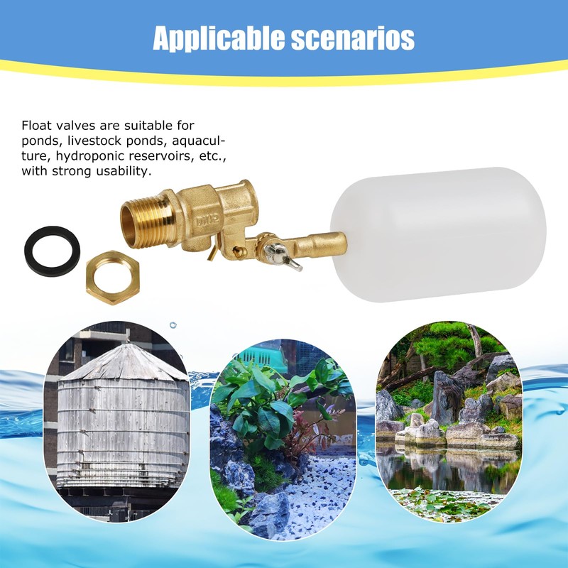 MOGOULUA 1/2 Inch Brass Float Valve with 300 cm PTFE