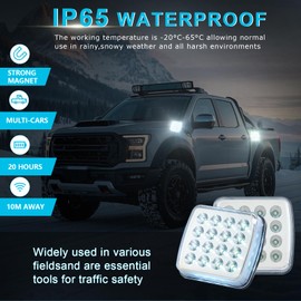 Markstor Wireless LED Road Flares for Emergency,Rechargeable Safety Flashing Lights for Vehicles,Portable Strobe Light Magnetic Emergency Strobe Light Kit for Trucks