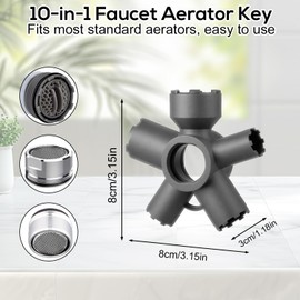 10-in-1 Faucet Aerator Removal Tool, Plastic Sink Kitchen Bathroom Aerator Key Removal Wrench Tool for Home Faucets and Plumbing Repair
