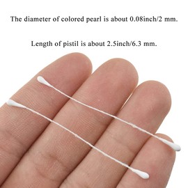 HAHIYO 700Pcs 2mm White Matte Double Heads Flower Stamen Pistil for Flower Making Scrapbook Decoration - Handmade Artificial Flower Pistil Matt-Like Floral Stamens Flowers Pollen Stamen