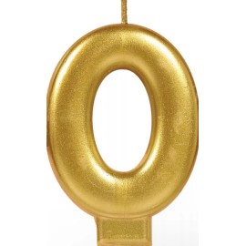 Creative Converting Numeral Metallic Candle Gold #0