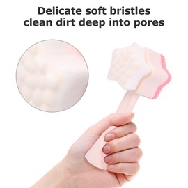 Outanaya 3pcs Skin Care Tool Facial Cleansing Brush Manual Face Massage Brush Lightweight Portable Safe for Skin Home Travel Use Random Color