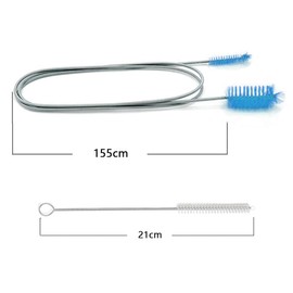Pipe Brush, Aquarium Brush, Tube Brush, Wire Brush, Tube Brush, Aquarium Cleaning, 61.0 inches (155 cm), 1 Blue Brush, 2 x 8.3 inches (21 cm) Small White Brushes