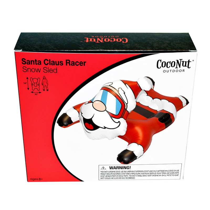 CocoNut Outdoor- 54” Santa Claus Racer Inflatable Snow Tube- Heavy