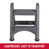 Rubbermaid Two-Step Folding Foot Stool 14-Inch High Gray 300-Pound Capacity