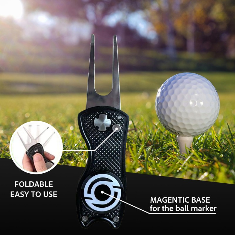 Kaizen Golf Divot Repair Tool with Magnetic Ball Marker -