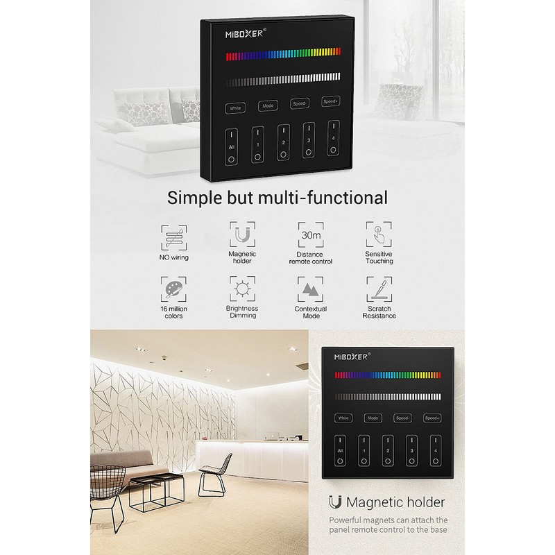 MiBoxer B3-B 4-Zone Panel Remote (RGBW)