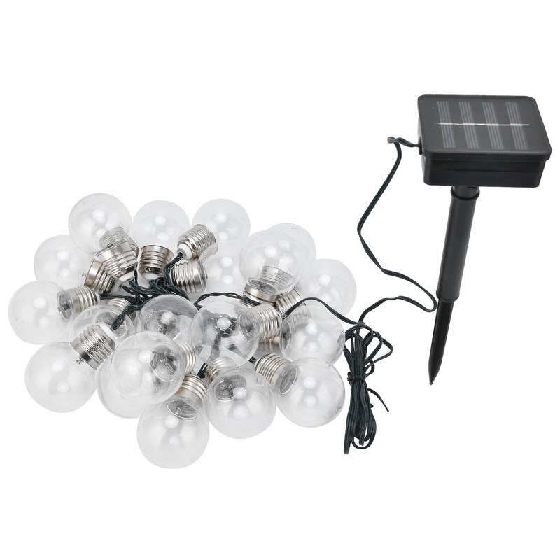 20LEDs G50 Solar Bulb Light String Outdoor Waterproof for Garden