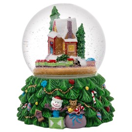 Christmas Snow Globe, Revolving Train Snow Globe, Dimensional Christmas Tree Base, Color Changing Light Effects, Plays Music Oh Christmas Tree, Unique Snow Globe for Kids and Adults, Girls, Wife