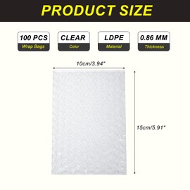 MECCANIXITY Bubble Pouch Wrap Bags Cushioning Bags 5.91 x 3.94" Double Wall Thickening Shockproof Foam Protective for Moving Shipping Packing Storage (Pack of 100, Clear)