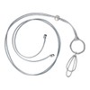 Rancho Necklace Silver Loopy Pendant Silver Flat Ring on Grey