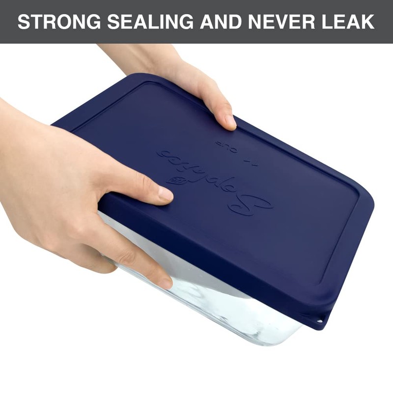 Sophico 11 Cup Rectangle Silicone Storage Cover Lids Replacement for