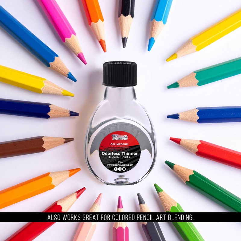 U.S. Art Supply Odorless Mineral Spirits 4.2oz (125ml) Highly Refined