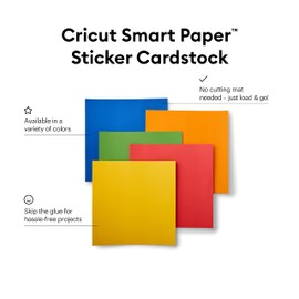 Cricut Smart Paper Sticker Cardstock | 10 Sheets | 33cm x 33cm | Bright Bows