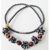 Healing Hematite Man Made Glass Beads and Hematite Clusters Necklace