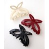 Vingtaine H7826-WH- Hair Claw Flower, Hollow Out, Simple, Hair Clip,