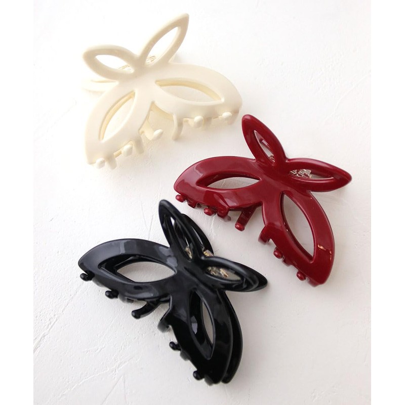 Vingtaine H7826-WH- Hair Claw Flower, Hollow Out, Simple, Hair Clip,