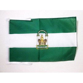 AZ FLAG Andalusia Flag 18'' x 12'' Cords - Spanish Region of Andalucía Small Flags 30 x 45cm - Banner 18x12 in