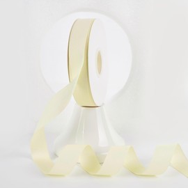 MEEDEE Ivory Grosgrain Ribbon 1 Inch Cream Grosgrain Hair Ribbon 50 Yards Per Roll Thick Ivory Ribbon for Hair Bow Supplies Thin Grosgrain Ribbons for Crafts, Sewing, Scrapbooking