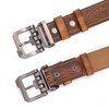 BISON DENIM Men's Leather Belt Jeans Belt Business Belt Metal