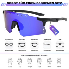 Fractoluxe Fast Glasses Men Women Cycling Glasses and Sports Glasses UV400 Protection Polarised and Windproof Cycling Glasses for Cycling, Running, Skiing, Quick Glasses Rave Outdoor Activities