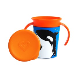 Munchkin FDMU32241P WildLove Polypropylene (PP) Miracle Cup with Handle, Killer Whale/P, 1 Qty