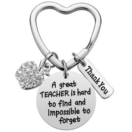 Teacher Appreciation Gifts - Teacher Gifts for Women, A Great Teacher Is Hard To Find and Impossible To Forget Teacher Keychain, Teacher Christmas Gifts Valentine's Day Gifts for Teacher