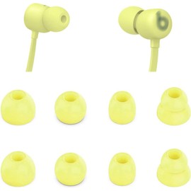 ALXCD Ear Tips Replacement for Beats Flex Wireless Earphones, S/M/L/D 4 Sizes 4 Pairs Soft Silicone Eargel Earbuds Tips, Fit for Beats Flex, 4 Pairs (Yuzu Yellow)
