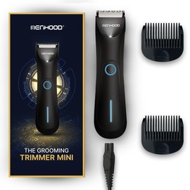 MENHOOD Ball Trimmer Mini – Groin & Body Shaver for Men with Skin-Friendly Ceramic Blade, IPX6 Waterproof Rating, No Snags or Cuts, 90-Minute Run Time