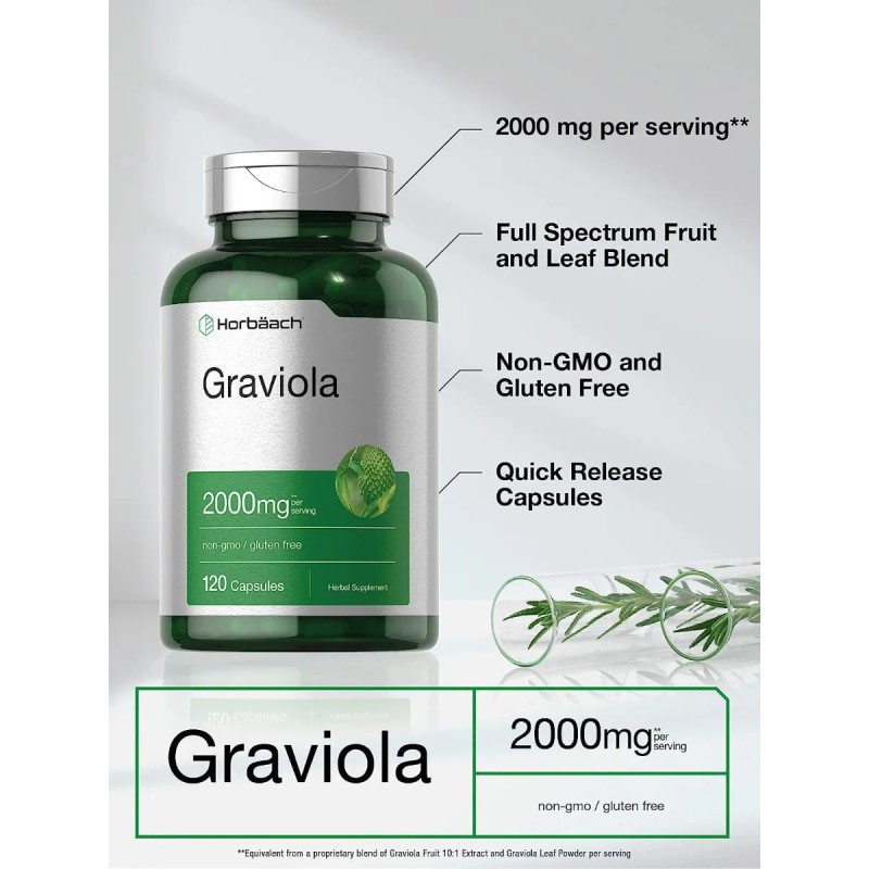 Guanabana Graviola Premium 120 Capsulas Eg Y10 Sabor Sin Sabor