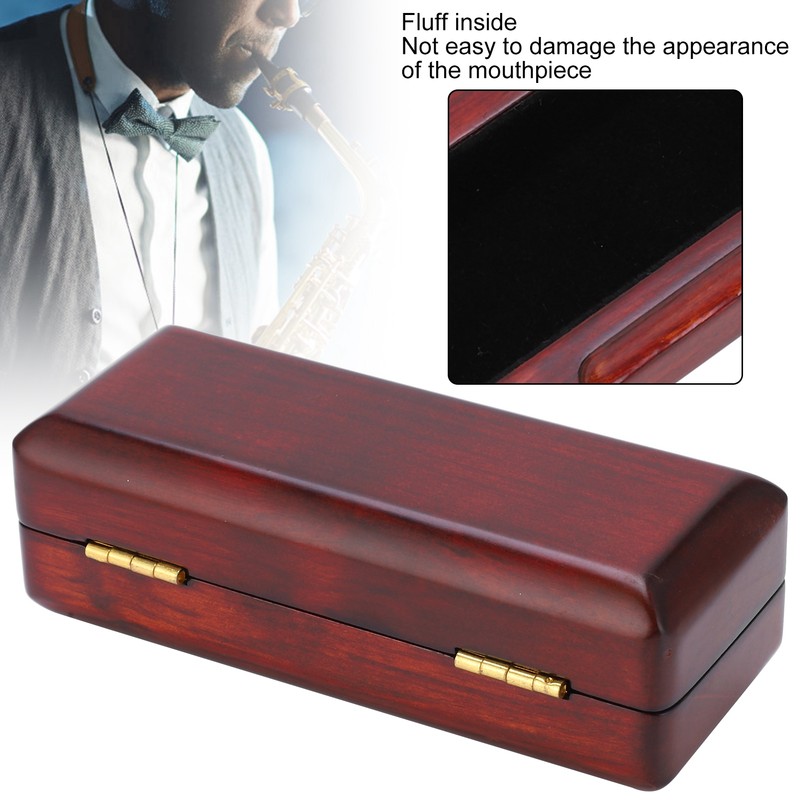 Solid Wood Mouthpiece Case Box Portable Storage for Sax Musical