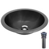 LQS Black Oval RV Kitchen Sink, 13.39" x 10.55" Small