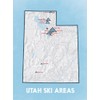 Utah Ski Resorts Map 18x24 Poster (White & Light Blue)