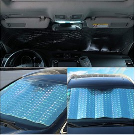 Riloer Car Sunshade, Universal Car Front Window Sunshade, Block UV Sun Visor Protector, Fits 130 * 70cm Size Windshield