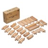 SainSmart Jr. Wooden Train Track 24pcs, Track Expansion Compatible with