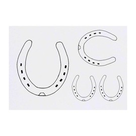 4 x 'Horseshoe' Temporary Tattoos - Water Resistant, Skin-Safe, Non-Toxic Transfers, Mixed Sizes (TO00041357)