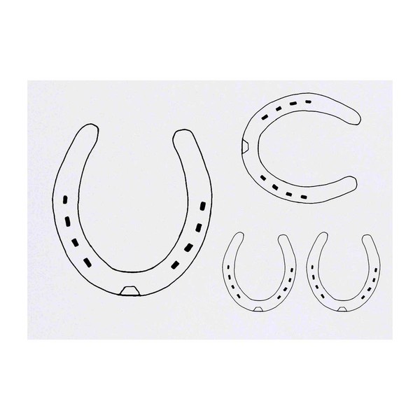 4 x 'Horseshoe' Temporary Tattoos - Water Resistant, Skin-Safe, Non-Toxic