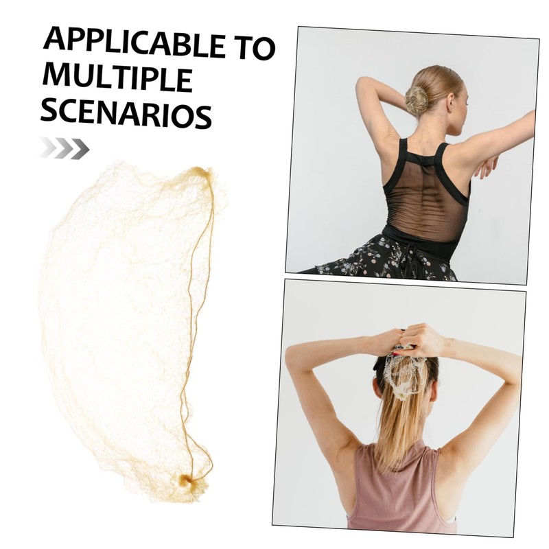 Healeved 60pcs Gold Hair Nets for Wigs Elastic Invisible Mesh