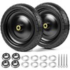 13" 4.00-6 Flat Free Wheels Replacement 2-Pack Solid Tire and