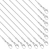 12 Pack Necklace Chains Bulk Adjustable Stainless Steel Snake Chain