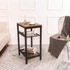 HOOBRO Side Table, Industrial End Telephone Table with Adjustable Mesh